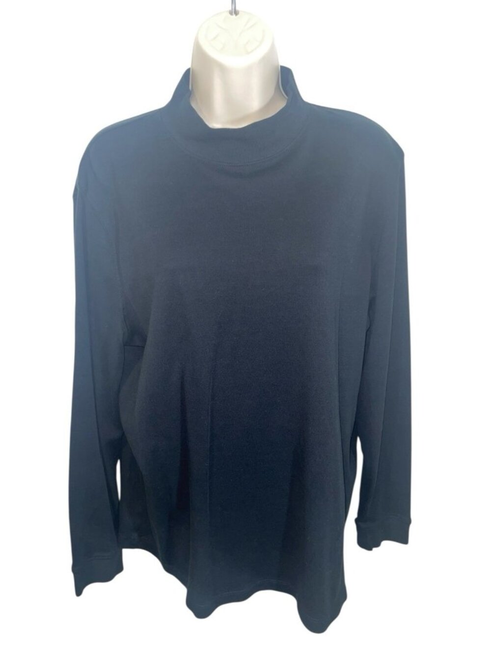 THE TOG SHOP Women's Plus 1X Black Turtleneck Long Sleeve Tee